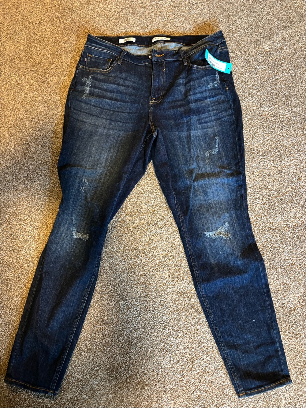 Vigoss Indigo Skinny Distressed Jeans